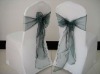 Dark  Hunter Green organza chair sash