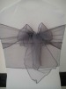 Dark Silver organza chair sash