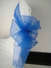 Dark blue organza chair sash