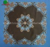 Dark brown fabric table cloth with the ecru embroidery