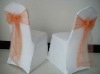 Dark  peach organza chair sash