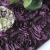 Dark purple Satin Rosette Table Runner/Wedding Table Runner/Table Runner Decoration