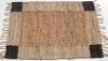 Designer leather area rug