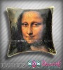 Digital Printed Cushion Cover MonaLisa on Velvet / satin /dupion /cotton