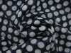 Dot printed polyester georgette fabric