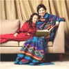Double Face Fleece Printed TV blanket with sleeves