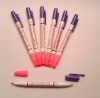 Double ended air erasable pen (one side pink color, the other end violet color)