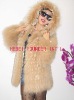 Dyed racoon fur coat