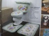 Economic polyester anti-skidding home bath toilet set rug