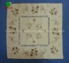 Ecru fabric table cloth with the embroidery brown trees and leaf