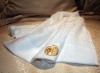 Embroidered cotton towel with logo