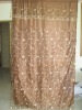 Embroidered window panel with valance curtain