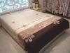 Embroidery and applique floral bed cover