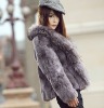 Fashion Rabbit Coat Raccon Collar