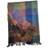 Fashion and Soft Strip 100% Real Silk Throw