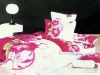 Fashion design flower printed bedding set bed sheets
