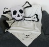 Fashion skull polyester adult printed blanket &cushion