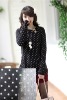Fashion small dots print thick needle knitted fabric for coat
