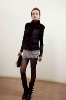 Fashion style waist fur coat for ladies