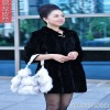 Fashionable black rex rabbit fur  coat of korea design 11YY-PLN012