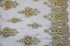 Fashionable embroidery fabric covered diamonds with handwork