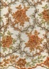 Fashionable metallic yarn water soluble embroidery polyester fabric on mesh