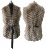 Fashionable raccoon fur vest with waist belt