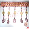 Fine polyester square beads stripes tassel fringe