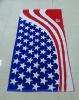 Flag printing promotional towel/ velour cotton flag towel