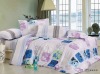 Floral Cotton Pigment Print 4 pcs Flat Sheet Bedding Set