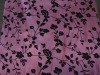 Floral flocked/crushed nylon polyester taffeta fabric