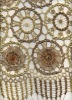 Flower emboridery fabric with beads for dress