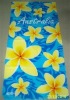 Flower printed cotton beach towel