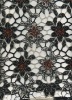 Flowers embroidered fabric design with beads for garment