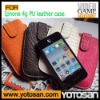 For iphone 4g PU leather case bag
