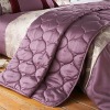 Francesca Faux Silk Quilted Bed Throw, Plum, 220 x 240 Cm