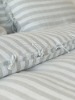 French style natural striped linen bedding bedsheet set tie closer