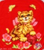 Funny Smiling cat polyester blanket