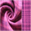 Fuschia plaid wool polyester rayon blend fabrics winter garments
