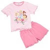 GIRLS PJ SET SHORT SLEEVE CREW NECK TO WITH PRINT - SOLID SHORT