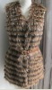 Genuine dyed raccoon fur vest. 100% real raccoon fur vest with fashion design. Hot selling on wholesale price