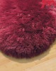 Genuine natural sheepskin rugs with red color