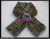 Genuine rabbit fur scarf, rabbit fur shawl, new fashion design with discoid flowers, rabbit fur knitted by handmade