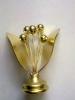Golden iron drapery rod finials