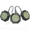 Greek Key Shower Rod and Hook Set Finish: Rubbed Bronze and Ivory