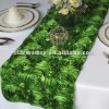 Green Satin Rosette Table Runner/Wedding Table Runner/Table Runner Decoration