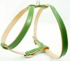 Green Soft Genuine Leather Dog Harness KZPC06