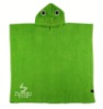Green hooded poncho towel