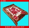 HIGH quality 100%polyester flower printed quilt blanket