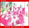 HOT 4PCS 100% polyester queen size printing emulation silk  bedding sets